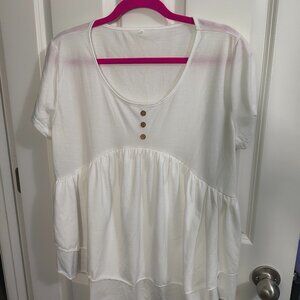White Baby Doll Style XL Women's Shirt (312)